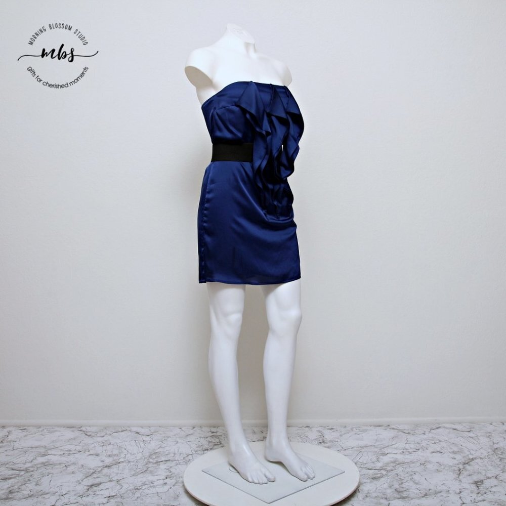 Kaitlyn Ruffle Belt Strapless Mini‎ Dress